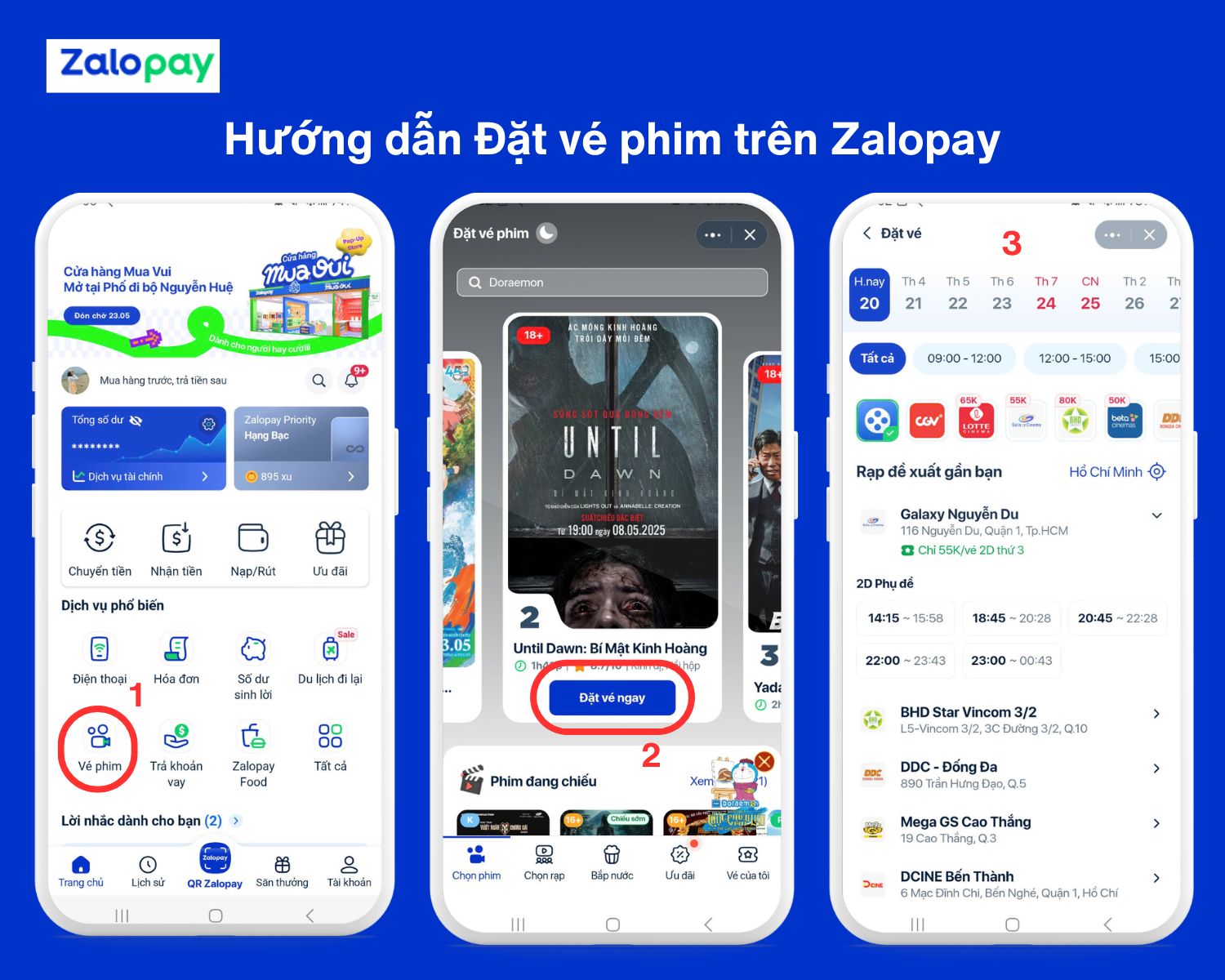Hướng dẫn đặt vé phim trên Zalopay