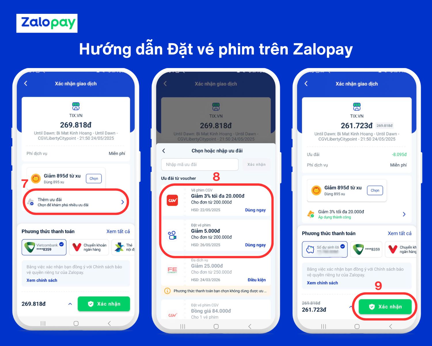 Hướng dẫn đặt vé phim trên Zalopay