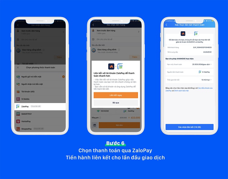 Hướng dẫn đặt dịch vụ giao hàng Ahamove với ZaloPay