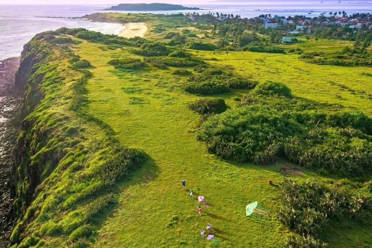 Bãi Xép – Thảm cỏ xanh mướt giữa trời biển 