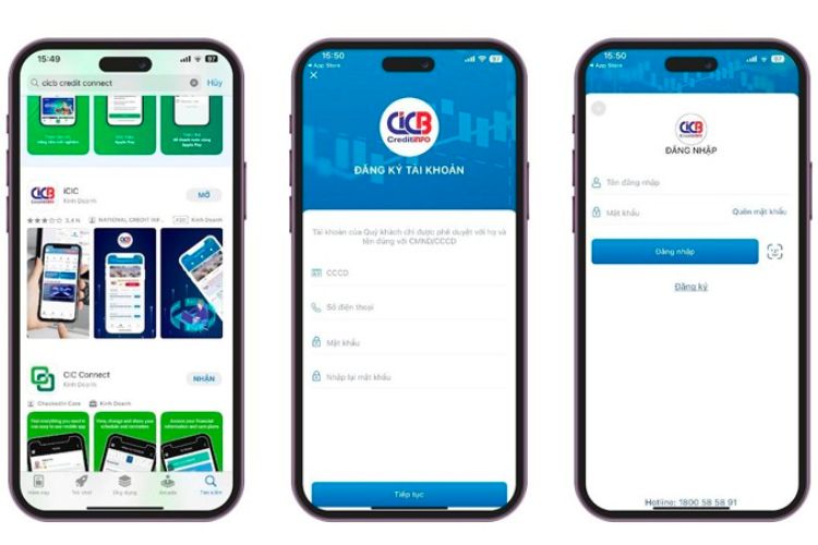 Cách kiểm tra dư nợ tín dụng bằng ứng dụng CIC Connect.