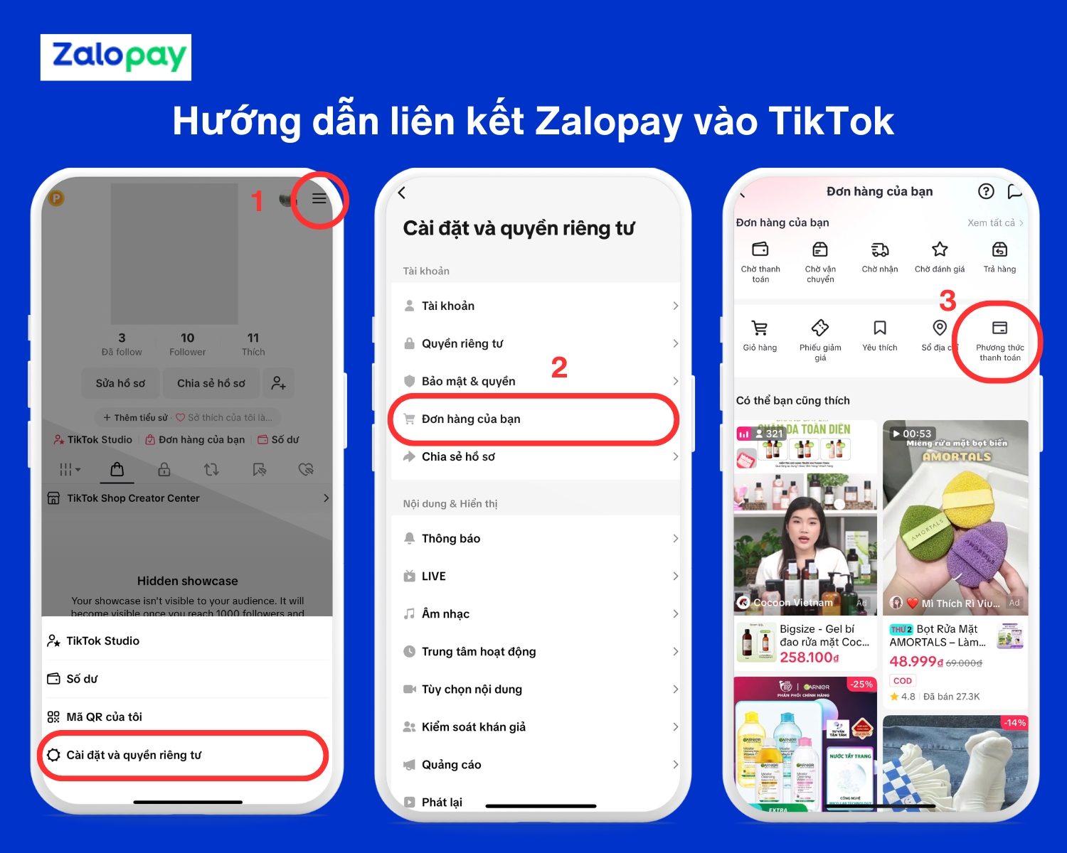 Hướng dẫn liên kết Zalopay vào TikTok