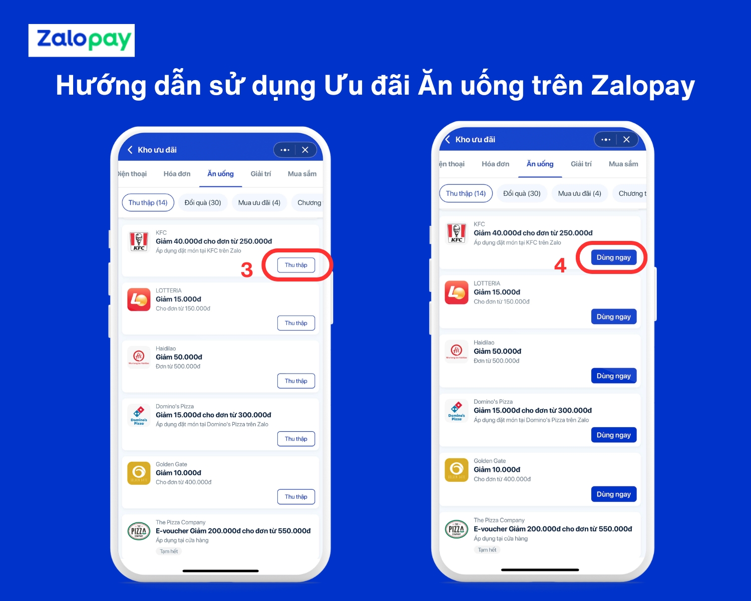 Ưu đãi ăn uống trên Zalopay