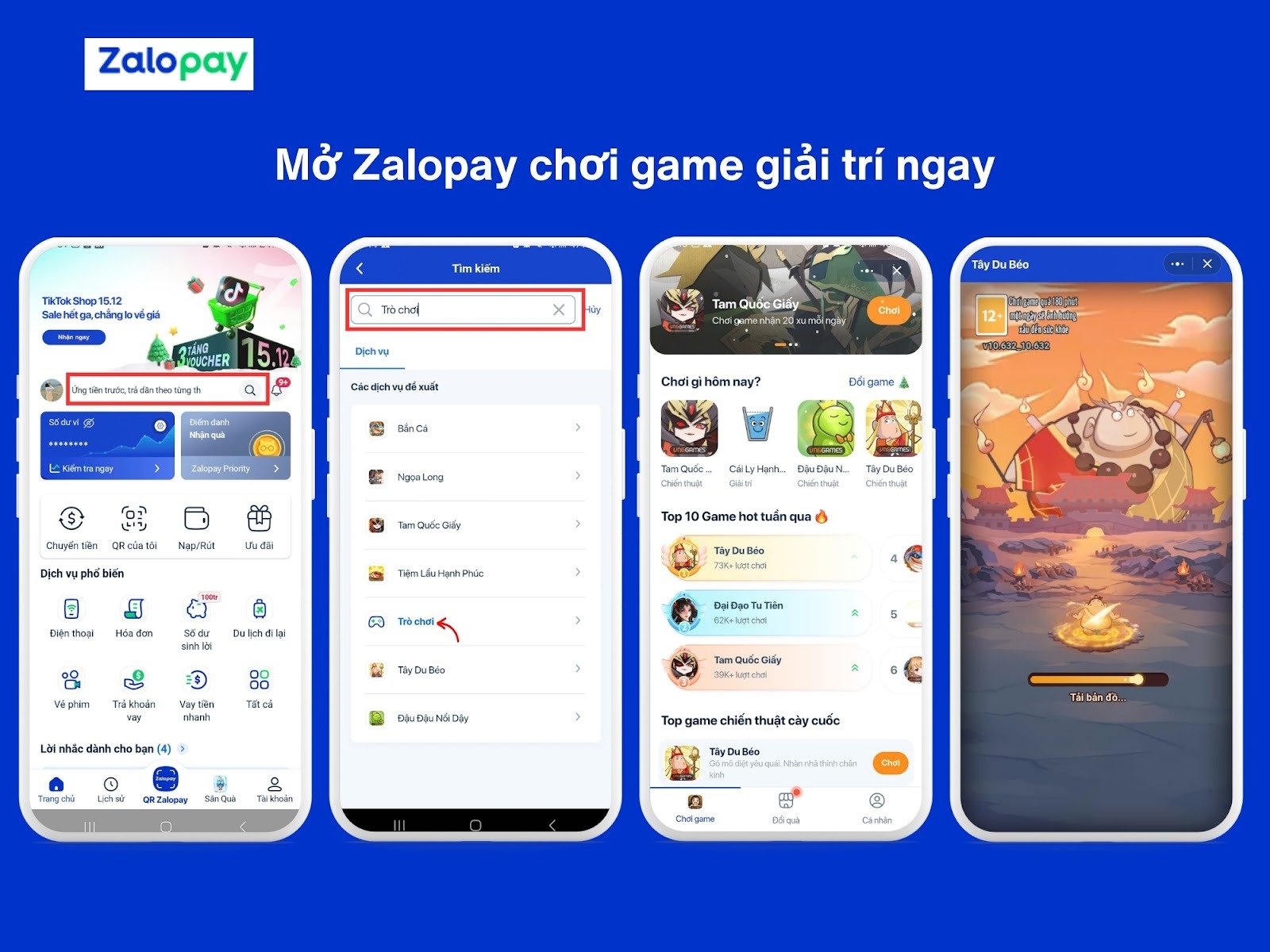 ướng dẫn chơi game cùng Zalopay 