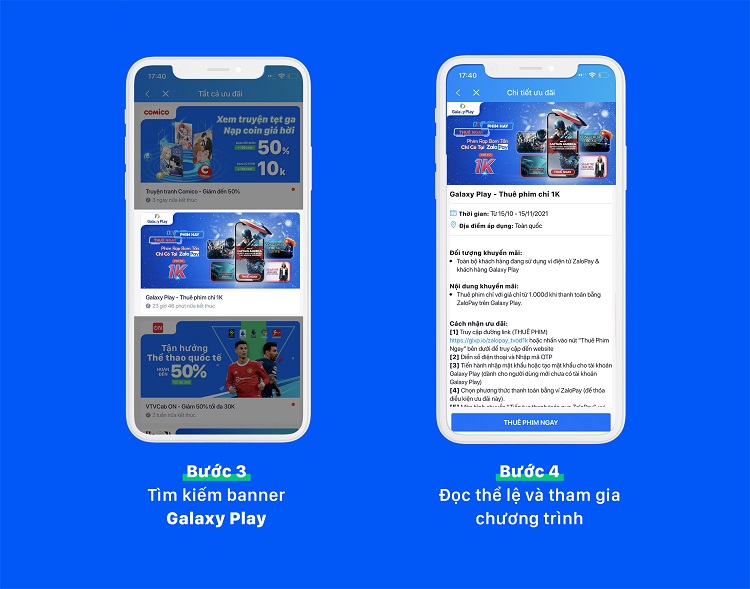 cập nhật ưu đãi Galaxy Play khi thanh toán qua ZaloPay