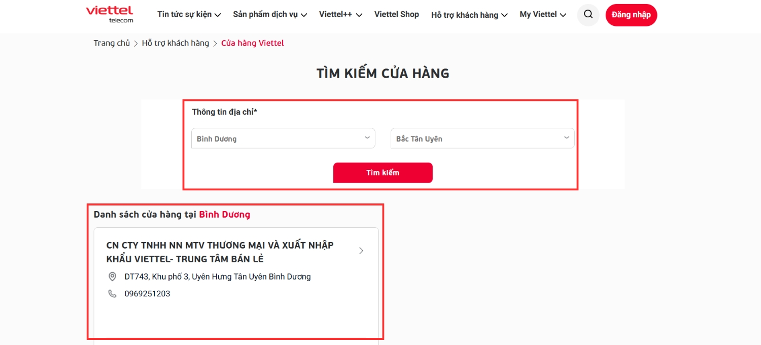 Cách tra cứu cửa hàng Viettel gần nhất