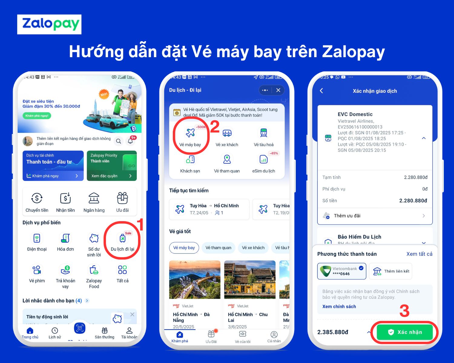 Đặt vé máy bay trên Zalopay