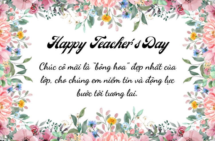 Lời chúc 20/11 cho cô giáo nhẹ nhàng và ngọt ngào