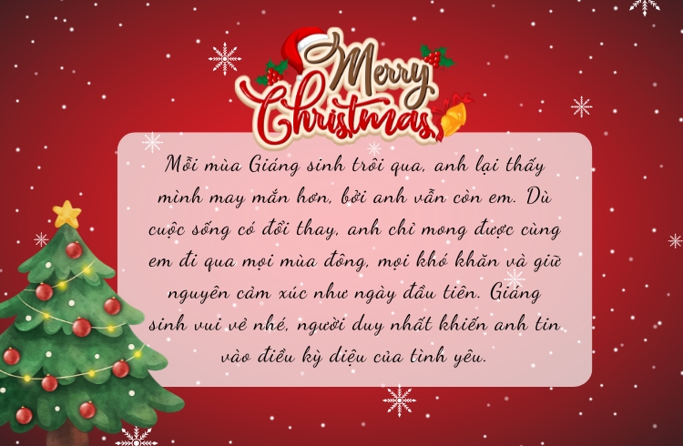 Lời chúc Giáng sinh cho người yêu hay, ngọt ngào, lãng mạn