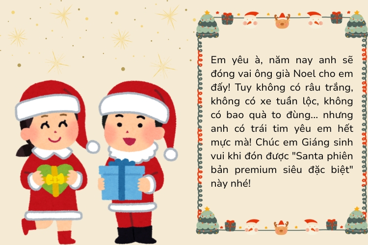 Lời chúc Giáng sinh cho người yêu hài hước, vui vẻ