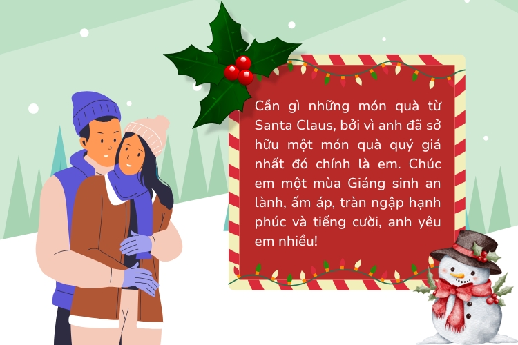 Lời chúc Giáng sinh ngọt ngào cho người yêu