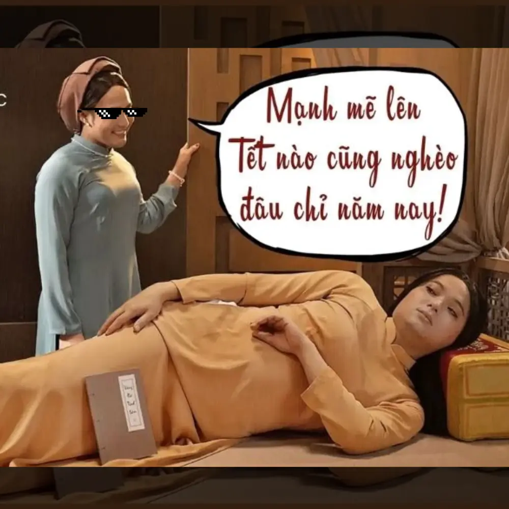 ảnh meme hài hước tết nào cũng nghèo