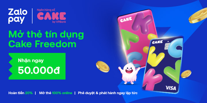 Mở thẻ tín dụng Cake Freedom