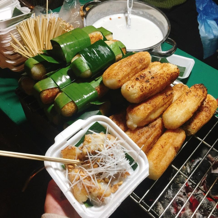 Chuối nếp nướng