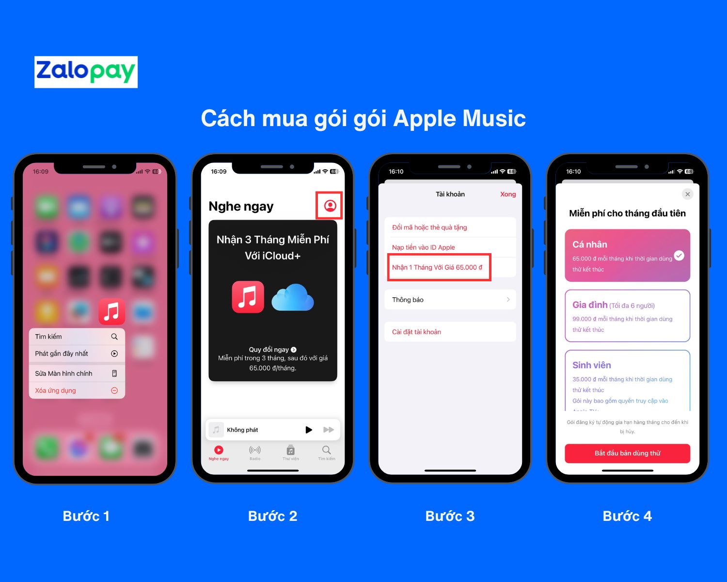 Cách mua gói Apple Music