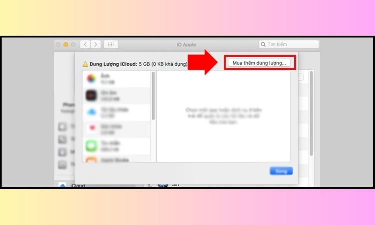 Hướng dẫn mua thêm dung lượng iCloud