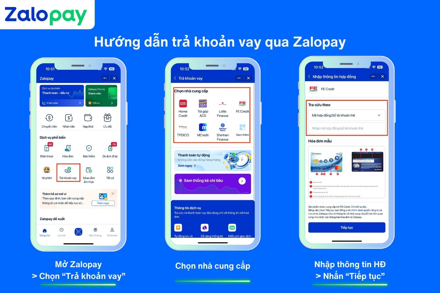 Tra cứu và thanh toán khoản vay trả góp trên Zalopay