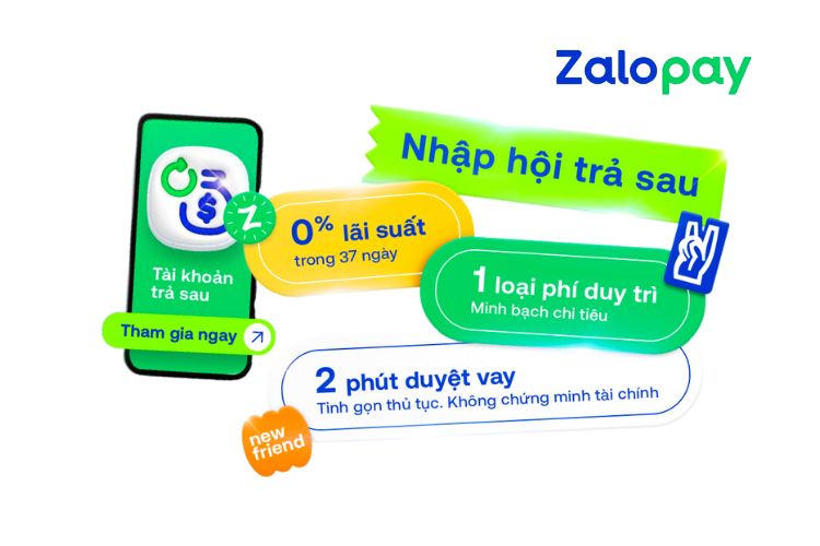 Zalopay là cung cấp dịch vụ mua trước trả sau với Tài khoản trả sau uy tín hàng đầu