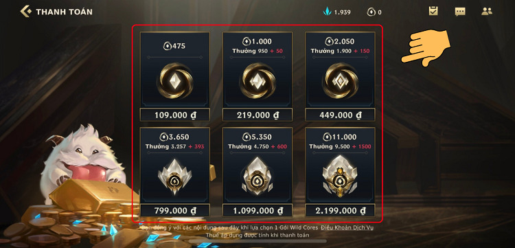 Chọn gói nạp phù hợp