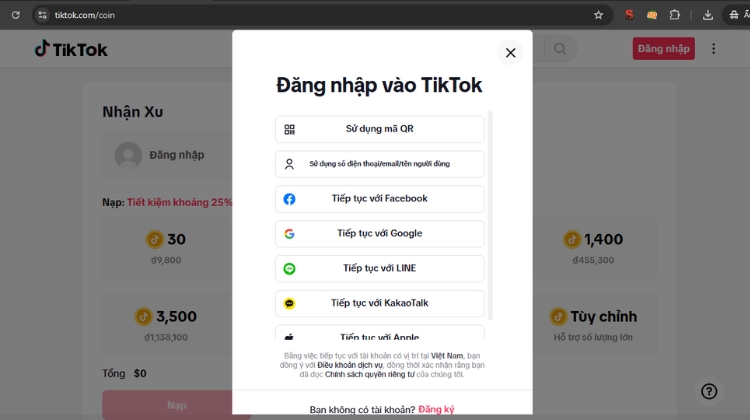 nạp xu tiktok
