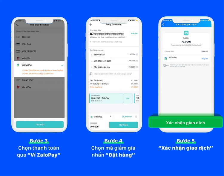 hướng dẫn thanh toán đặt hàng trên app BAEMIN qua ví ZaloPay