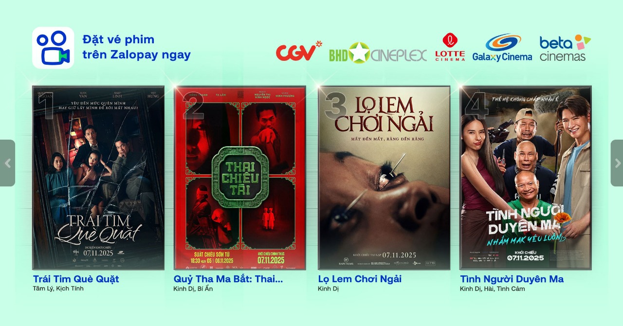 Đặt vé phim trên Zalopay