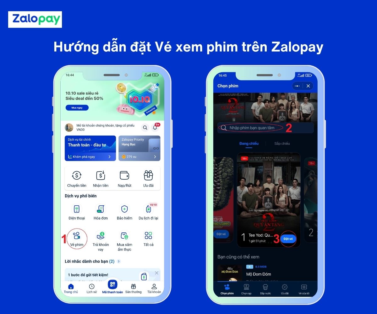 Đặt vé xem phim trên Zalopay