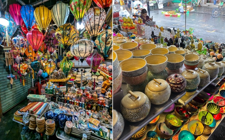 Lồng đèn và đồ gốm sứ tại phố cổ Hội An
