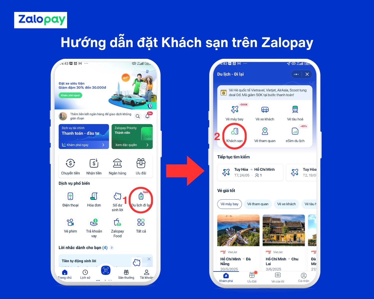 Hướng dẫn đặt Khách sạn trên Zalopay