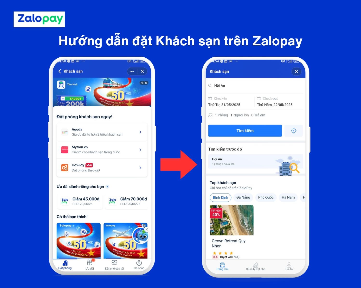 Hướng dẫn đặt Khách sạn trên Zalopay