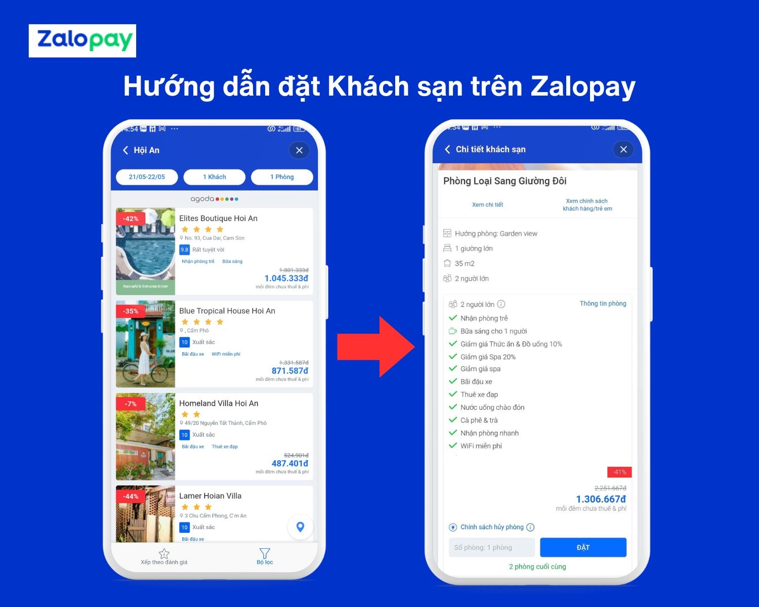 Hướng dẫn đặt Khách sạn trên Zalopay