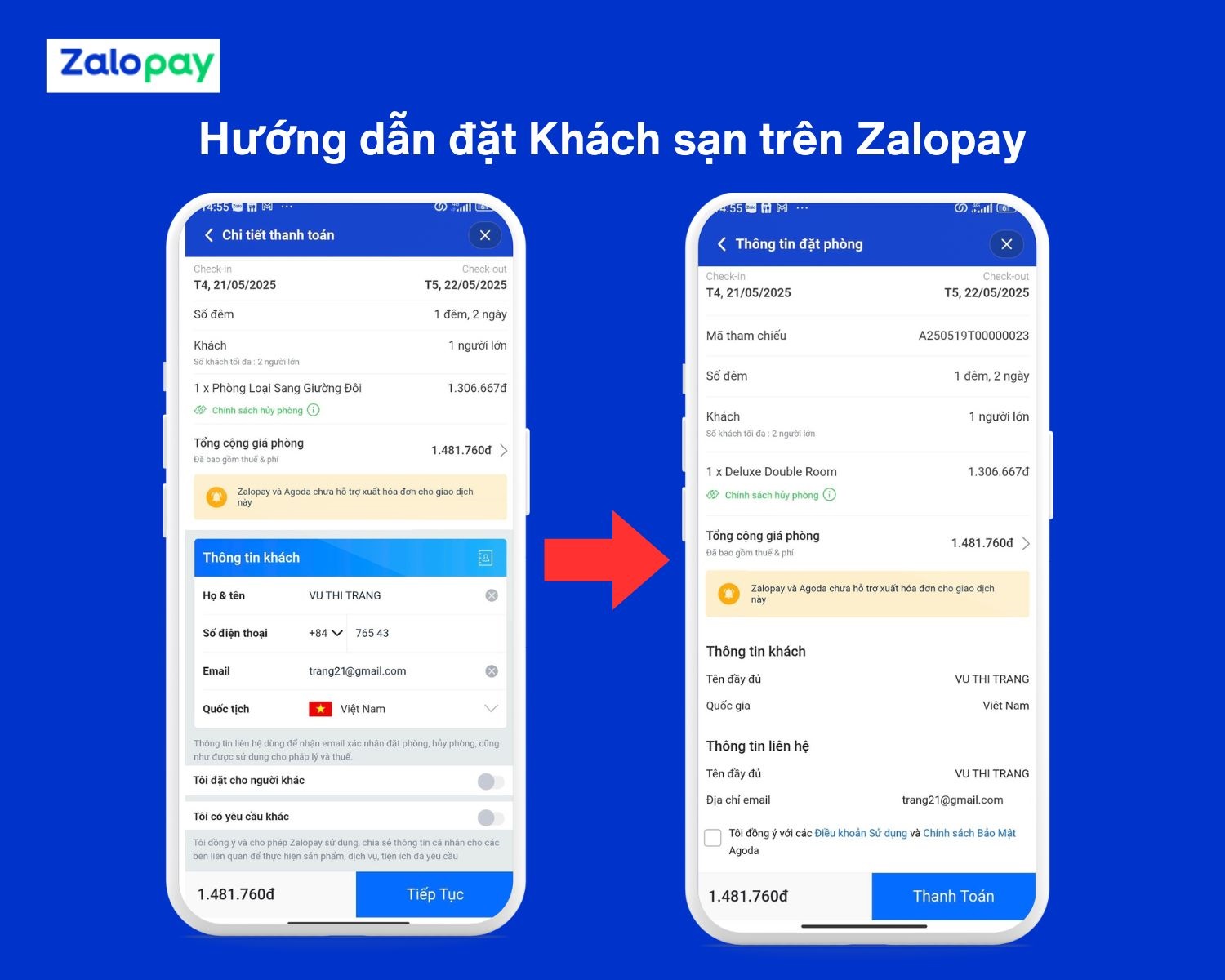 Hướng dẫn đặt Khách sạn trên Zalopay