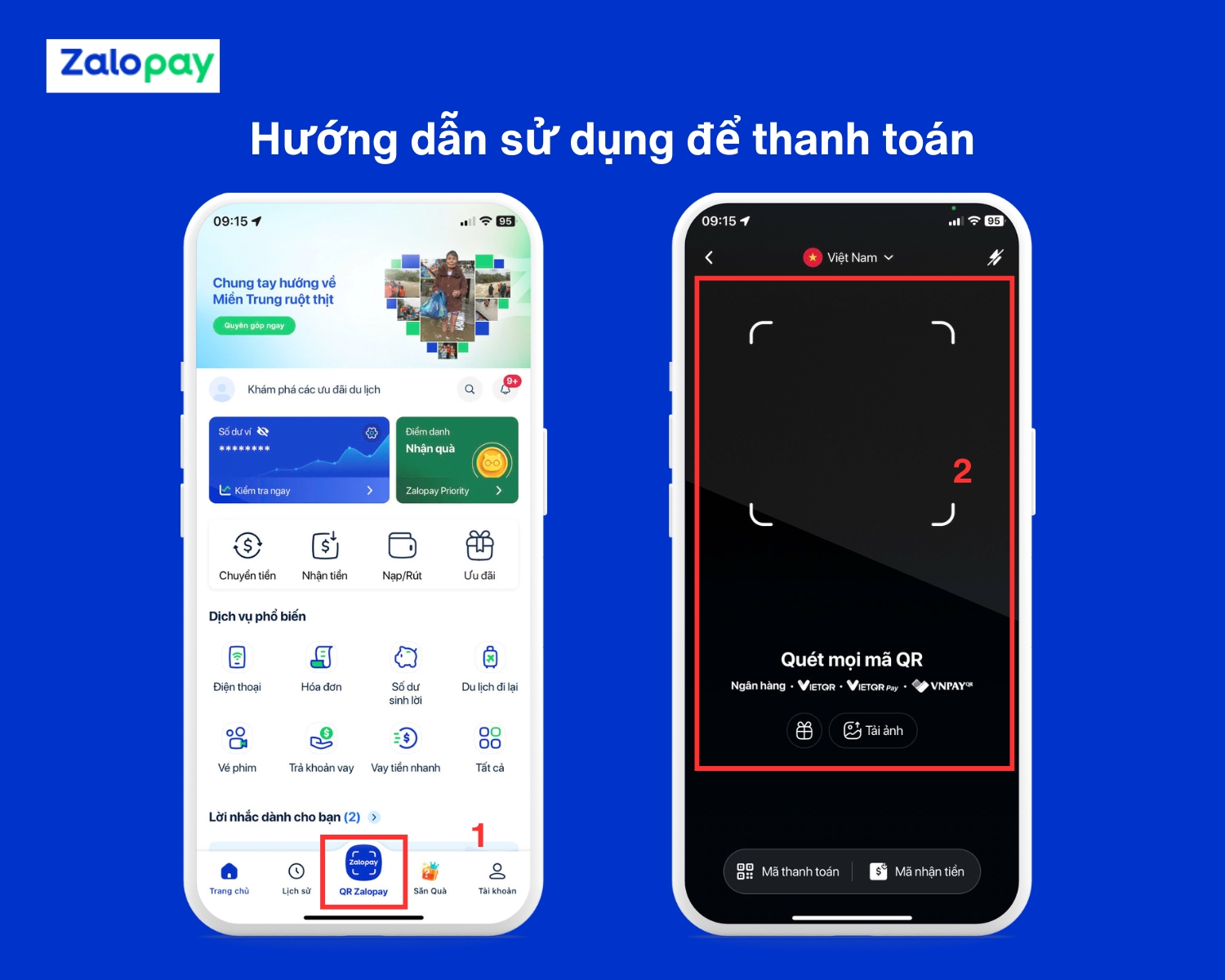Hướng dẫn các bước sử dụng Zalopay để thanh toán