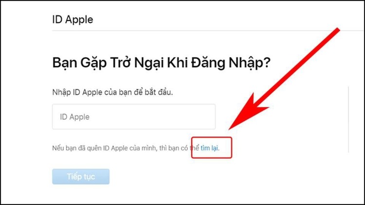 Cách tìm lại tài khoản iCloud khi quên