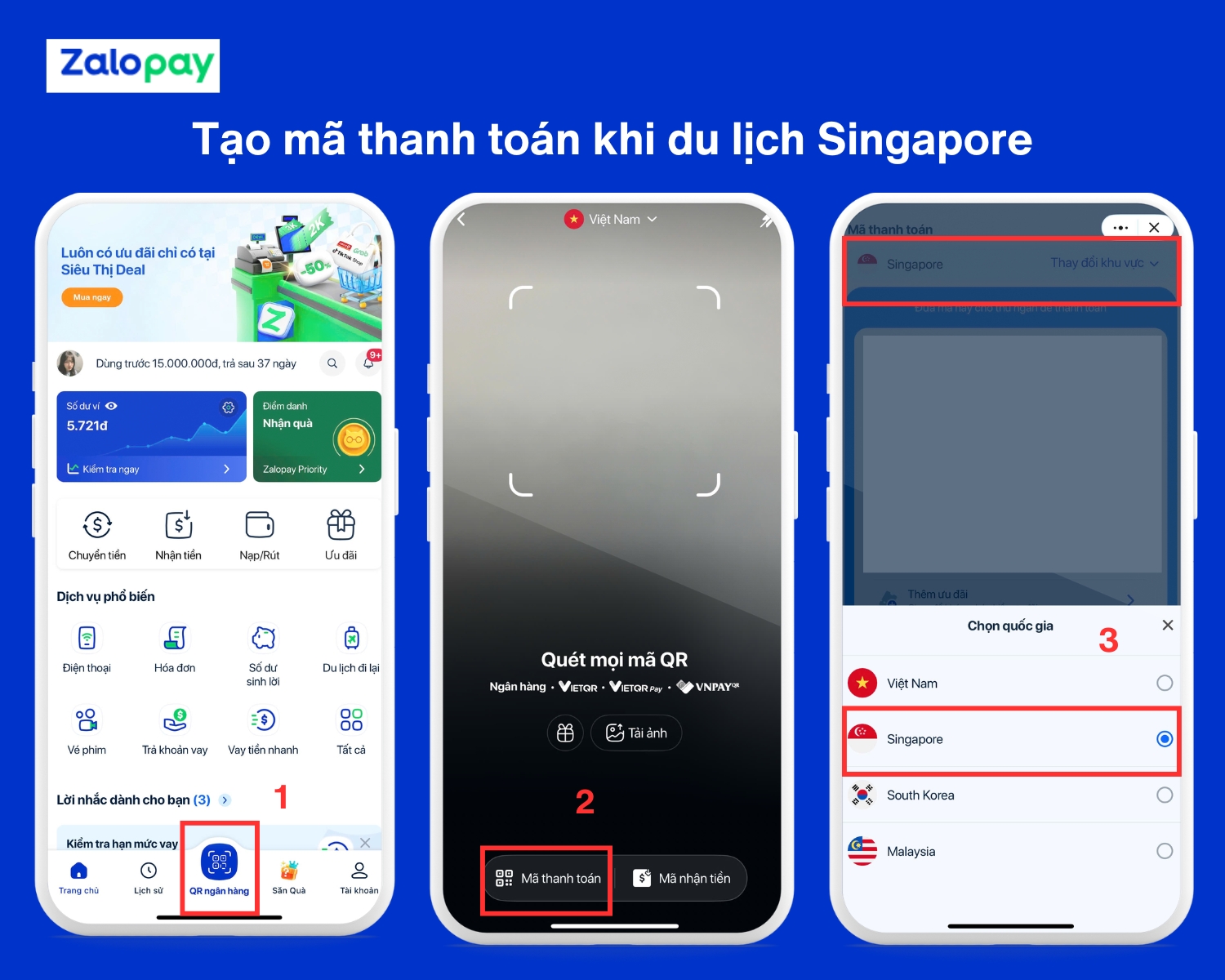 Tạo mã thanh toán và đưa cho thu ngân