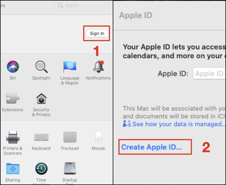Cách tạo tài khoản iCloud mới trên Macbook