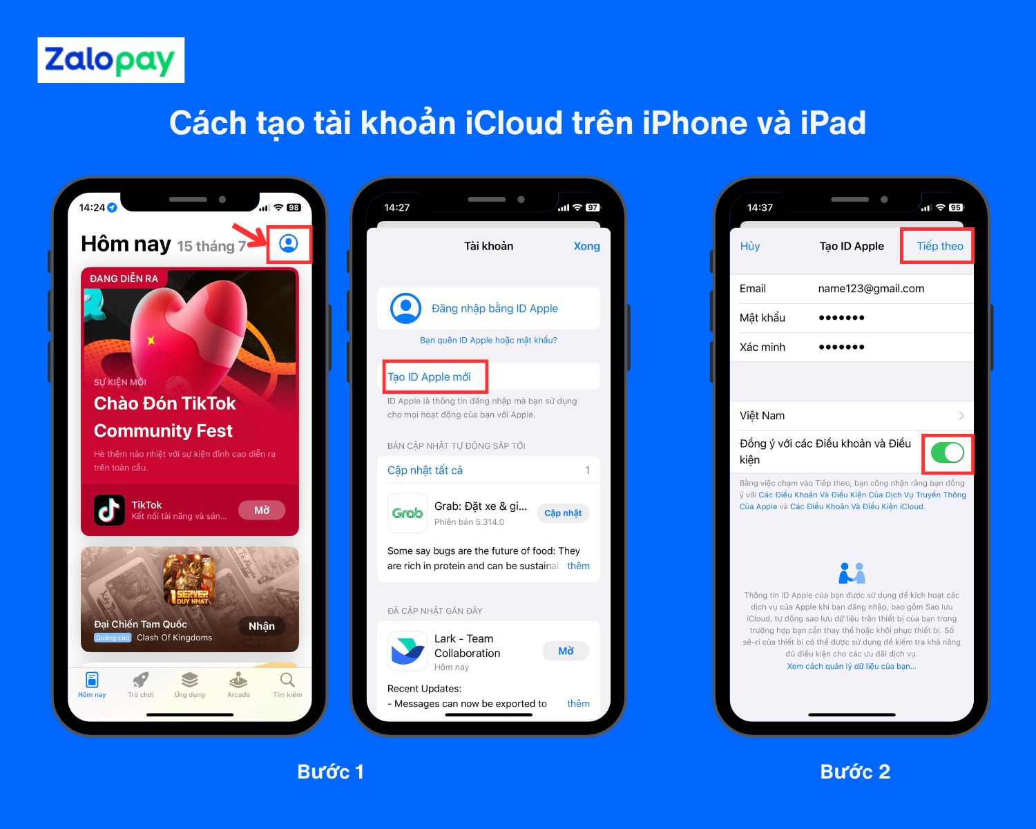 Cách tạo tài khoản iCloud trên iPhone và iPad