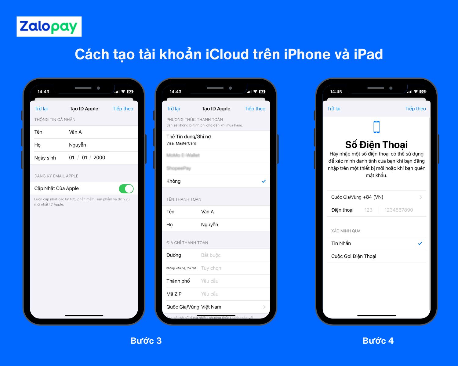 Cách tạo tài khoản iCloud trên iPhone và iPad