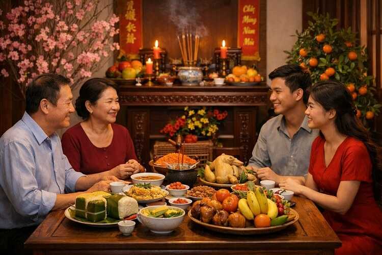 Tất niên là dịp để gia đình đoàn tụ, sum họp, gắn kết tình cảm