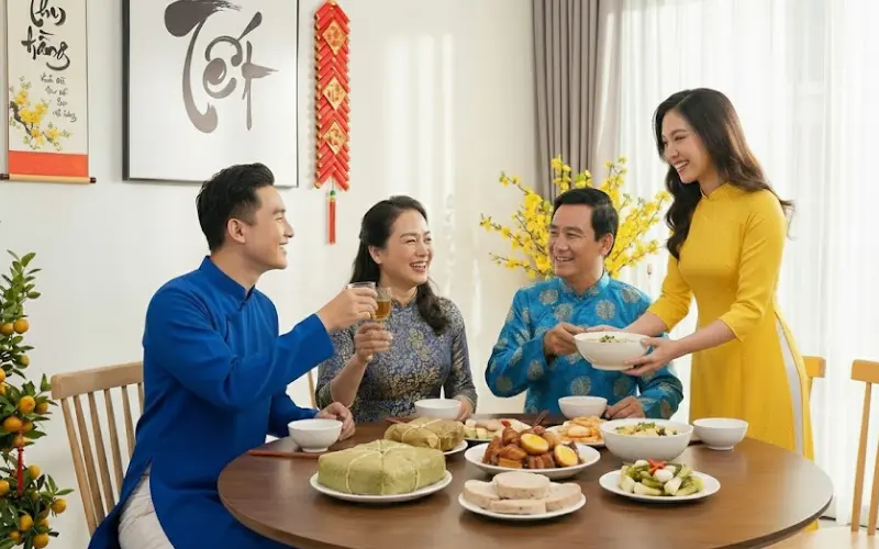tham gia bữa ăn gia đình người yêu khi qua chúc Tết
