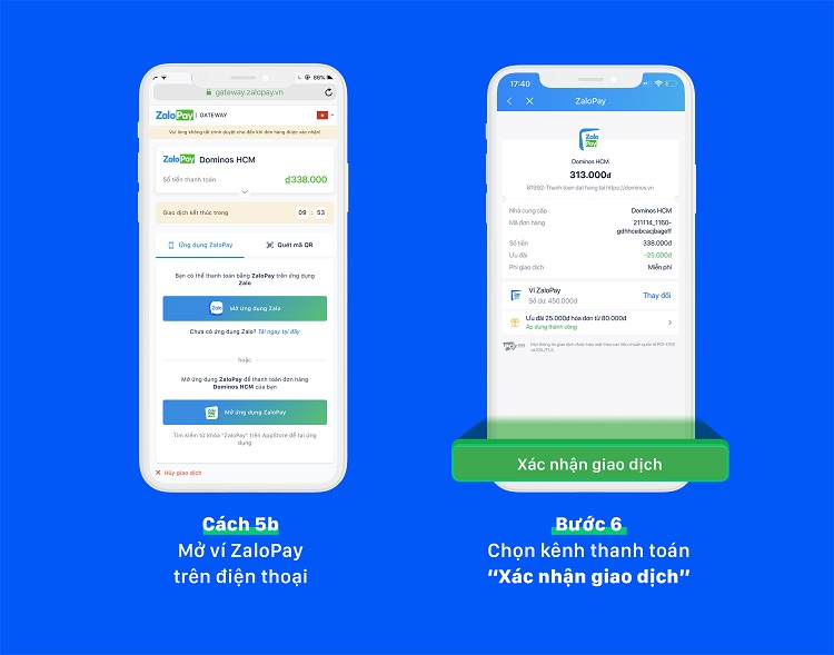 Hướng dẫn thanh toán Domino's Pizza qua ZaloPay