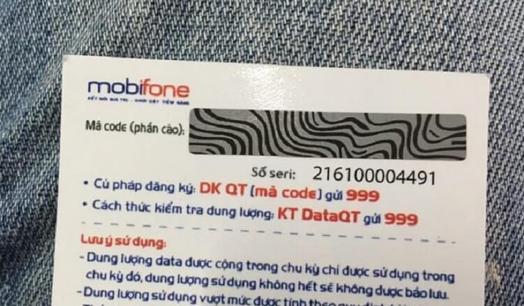 Nạp tiền điện thoại MobiFone bằng thẻ cào giấy
