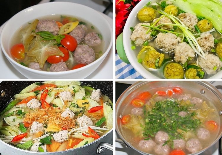 Canh chua thịt băm viên