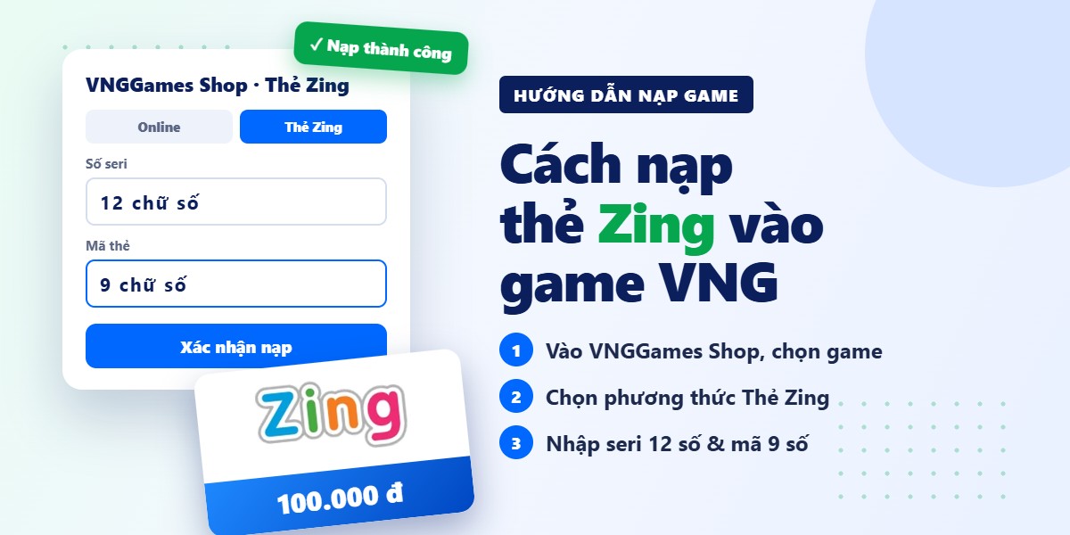 Cách nạp thẻ Zing vào game VNG (hướng dẫn 2026)