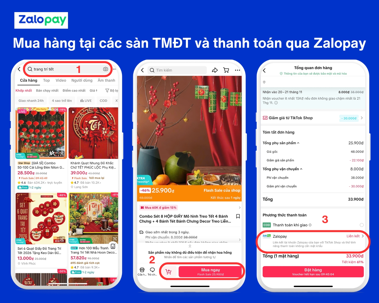 thanh toán bằng Zalopay khi mua hàng trên các sàn thương mại điện tử 