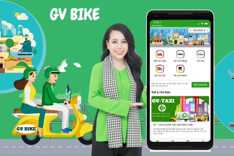 GV - Ứng dụng đặt xe ôm, taxi giá rẻ