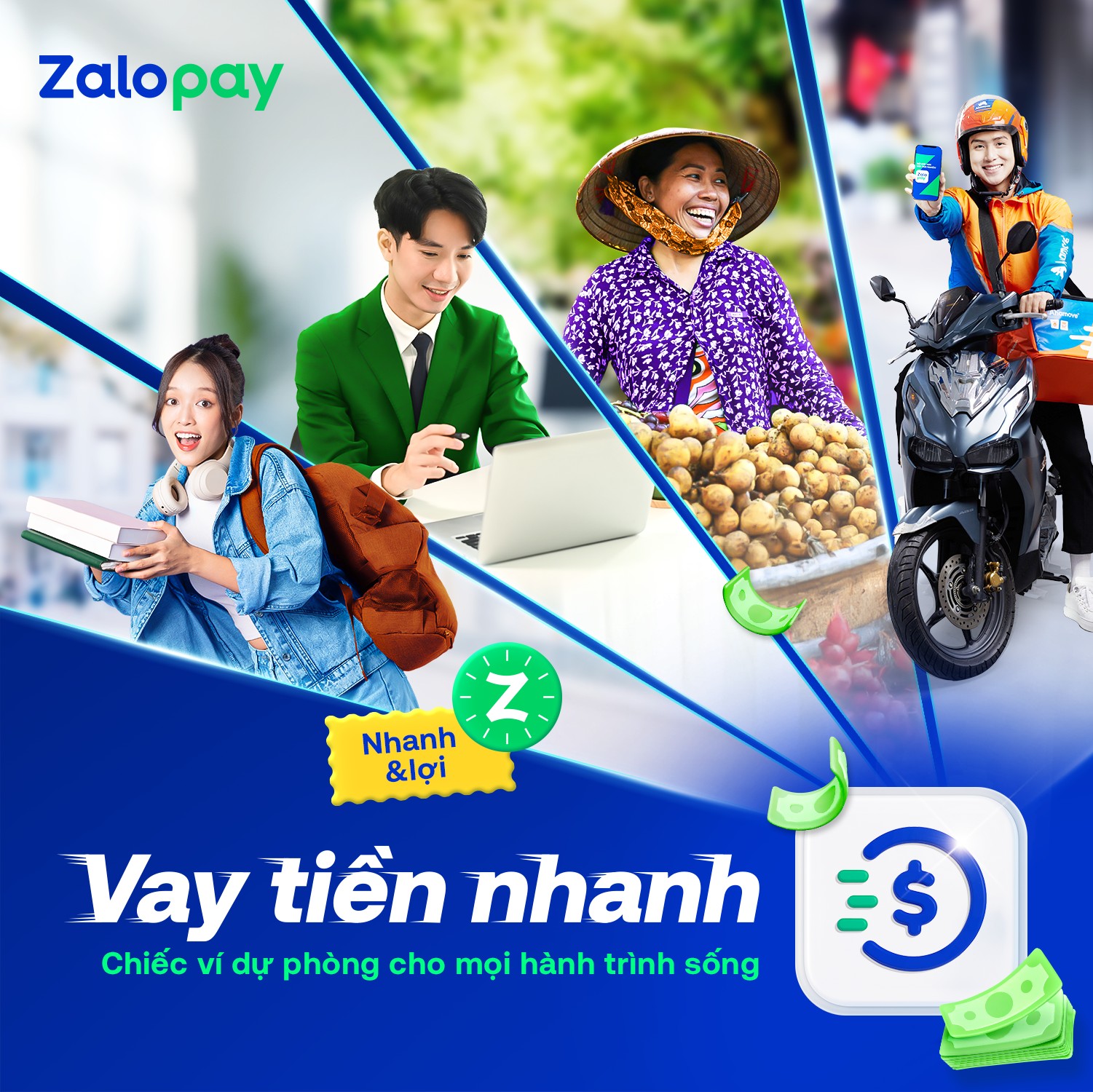 Màn hình xem kết quả duyệt, ký hợp đồng và nhận tiền vay trên Zalopay
