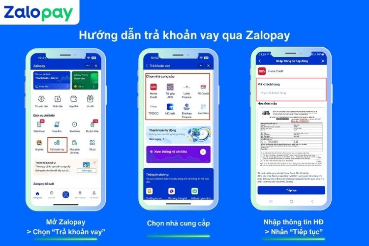 Hướng dẫn trả khoản vay Home Credit trên Zalopay