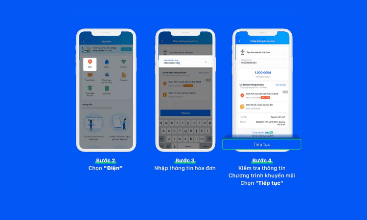 đóng tiền điện online qua ứng dụng Zalo