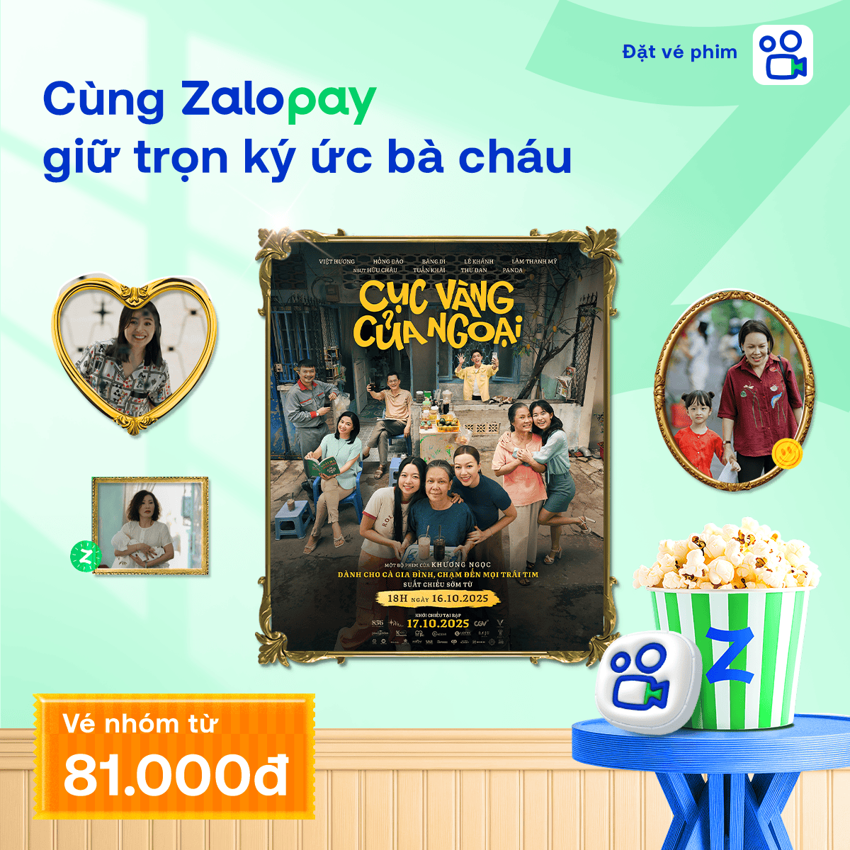 Ưu đãi từ Zalopay dành cho khán giả yêu thích phim Cục Vàng Của Ngoại